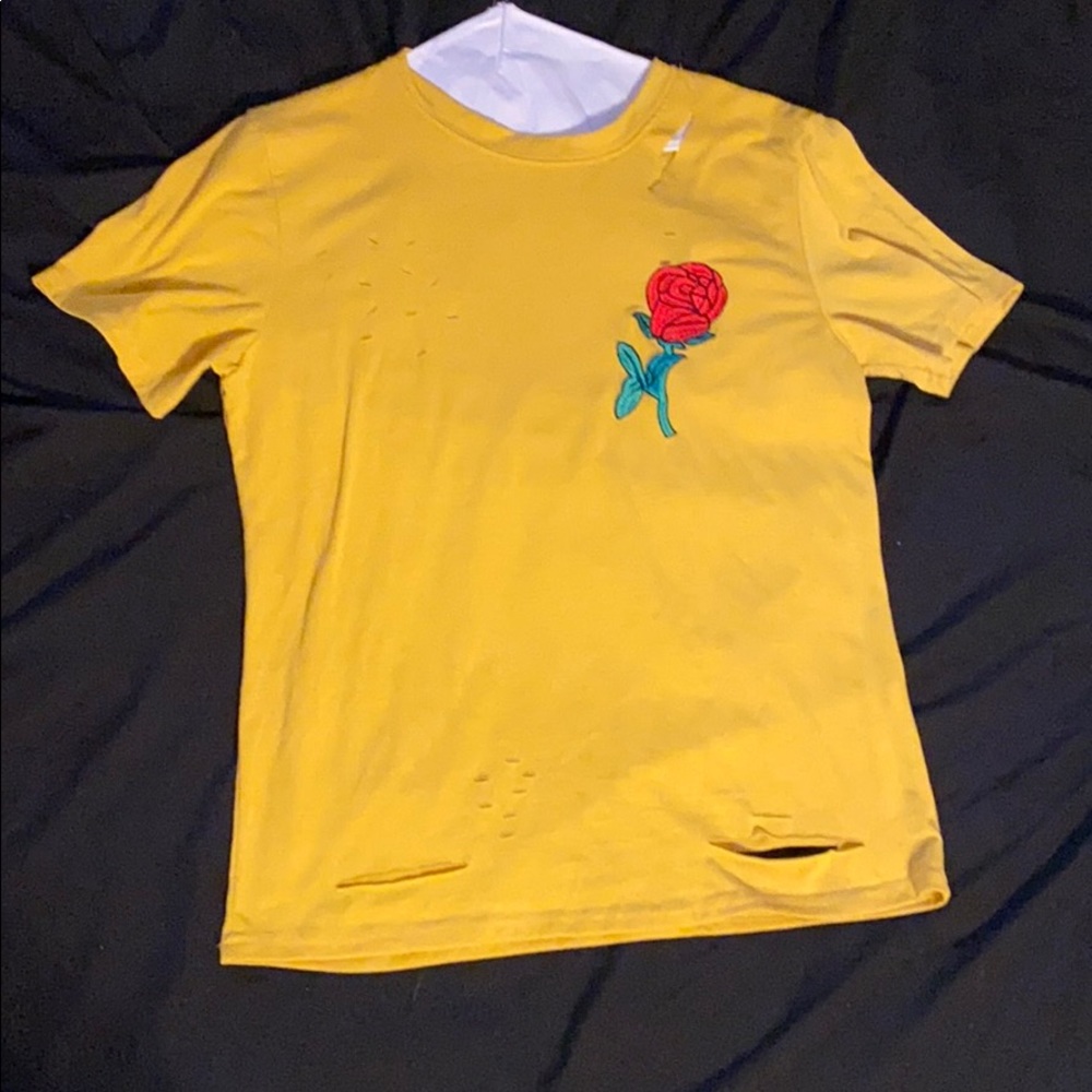 Distressed Mustard Rose Top